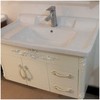 欧式风格pvc浴室柜一体陶瓷，盆卫浴柜洗手盆，洗脸盆带镜灯80*46
