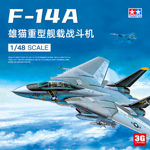 3G模型 田宫拼装飞机 61114 美国F-14A雄猫重型舰载战斗机 1/48