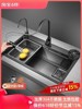 九牧͌厨房洗菜盆侧排水水槽单槽 家用纳米304不锈钢洗碗槽洗菜池