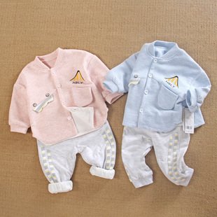 婴儿衣服两件套装小洋气秋款婴幼儿0一1岁男宝女宝宝季分体款春装