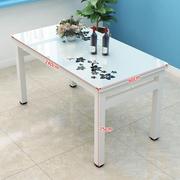 英梵狄小桌子吃饭小型餐桌钢化玻璃餐桌椅组合小户型长方形小型简