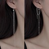 s925纯银耳线女韩版小清新长款气质，耳链星星设计感小众网红耳饰品