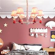 儿童房灯男孩女孩公主宝宝卧室，灯北欧田园美式卡通创意小猪吊灯具