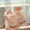 蕾丝婴儿鞋女宝宝春秋，0-1岁幼儿公主鞋，透气防滑不掉布鞋3-6-9个月