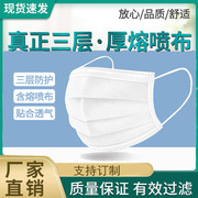 白色口罩一次性口罩白色成人三层熔喷布日用防护透气口罩