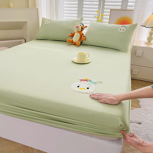 纯棉床笠单件床单全棉床垫套防滑固定床罩席梦思，保护套1.8m可拆卸