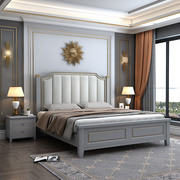美式实木床1.8米双人床主卧公主床1.5现代简约欧式床高箱储物婚床