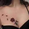 纹身贴纸胸前红玫瑰花瓣暗黑系列防水持久女神仿真刺青唯美