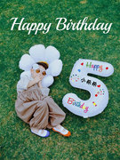 ins生日数字气球儿童定制名字周岁派对装饰拍照道具宝宝场景布置
