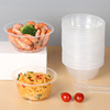 一次性碗餐具加厚筷子，套装家用外卖便饭盒，塑料圆形打包透明快餐盒