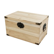 兰琦欧木箱子储物箱带锁实木，定制小收纳箱复古木盒子大号长方形带