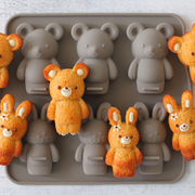 日本cotta网红可爱兔子，小熊6连硅胶蛋糕，模具可入烤箱冷藏多用