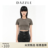 dazzle地素奥莱立体logo绿色，短袖t恤短款上衣女2d3b3101q