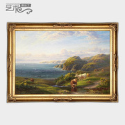 世界名油画中美欧式古典风景，手绘过道客餐厅，沙发背景墙挂装饰105