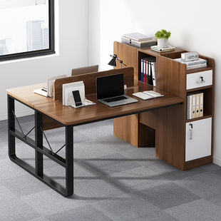 双人办公桌简约现代电脑台式桌椅，组合员工位，四人位职员桌子工作台