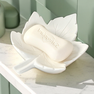 创意陶瓷肥皂盒香皂盒置物架家用卫生间洗手台收纳不积水沥水皂碟