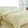 韩版公主风夹棉床裙款四件套蕾丝花边床罩式，加厚1.8x2m床套4件套