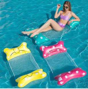 夏季水上躺椅环保小孩休闲浮床双人漂浮夹网躺毯气垫水床泳池浮椅