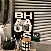 博主 包豪斯BAUHAUS艺术海报装饰画黑白英文挂画沙发卧室摆画