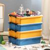 电子百拼收纳箱双层储物带盖可拼装儿童电子积木玩具大容量收纳盒
