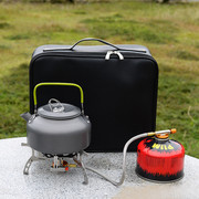 户外烧水壶野外便携野炊开水壶炉头汽罐套装，硬质氧化铝咖啡壶茶壶