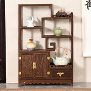 鸡翅木红木博古架实木质中式摆件架收纳柜茶具展示柜茶架子置物架