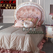 欧式实木床单人床白色别墅，雕花卧室高端布艺儿童床女孩床公主床