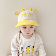 1-3岁婴幼儿帽子春秋薄款宝宝鸭舌帽防晒遮阳帽大帽檐韩版潮小童