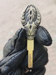 摩托车钥匙头子钥匙胚新大洲五羊本田摩托车改装个性配钥匙手柄铜