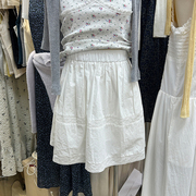 十三行女装蕾丝拼接白色半身裙女夏季小白裙小个子a字蓬蓬裙短裙
