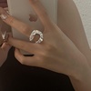 韩版个性几何不规则戒指，女复古时尚嘻哈，夸张开口指环食指戒