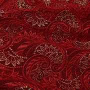 红色重工刺绣织金蕾丝布料婚服婚纱民族服装面料连衣裙手工镂空
