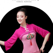 中国风秧歌服演出服女喜庆古典扇子舞蹈服装手绢舞腰鼓广场舞套装