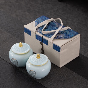 高档布包茶叶罐礼盒包装空盒，通用版红绿茶，白茶龙井茶伴手礼定制