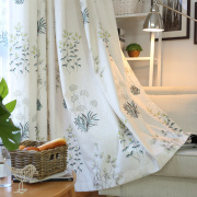 韩式田园棉麻窗帘北欧简约半遮光客厅卧室阳台透光不透人窗帘布料