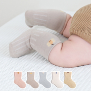 新生婴儿袜子0一3月秋冬季加厚保暖初生婴幼儿宝宝纯棉无骨中筒袜