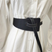 女士系带白线腰封针扣宽腰带绑带塑身时尚外穿配饰衬衫裙装饰皮带