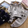 男童秋冬款套装加绒运动服2023儿童装卫衣裤子两件套连帽加厚
