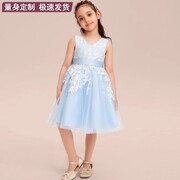 2024少女童钢琴，小提琴主持人晚礼服儿童，花童婚礼婚纱礼服短款