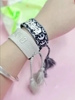 字母编织手链刺绣logo欧美跨境手腕带带流苏可调节手绳女bracelet