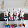 树脂工艺品创意家居装饰品景区礼物吊脚娃娃摆件小号米菲兔子