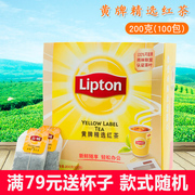 Lipton/立顿红茶包 黄牌袋泡茶100包 斯里兰卡红茶粉奶茶专用