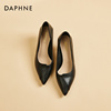达芙妮Daphne~法式黑色尖头小皮鞋女鞋秋季平底乐福鞋女单鞋