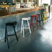 现代简约铁艺吧台椅子高脚凳时尚创意休闲家用北欧复古酒吧椅凳子