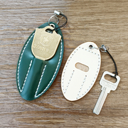 创意牛皮钥匙包单支装小众复古真皮锁匙套简约钥匙扣迷你收纳包