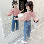 女童套装春装2024年韩版儿童网红洋气春秋季小香风时髦两件套