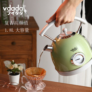 日本VDADA家用电热水壶自动断电泡茶烧水养生壶复古1.8L304不锈钢