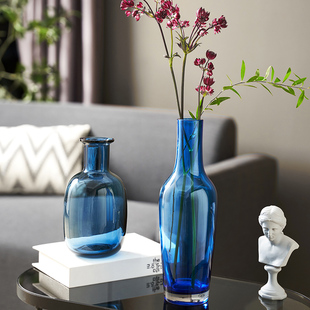 现代简约北欧轻奢玻璃花瓶，鲜花水养客厅餐桌茶几，插花瓶装饰品摆件
