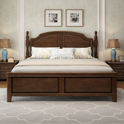 简美风格乡村美式实木床1.8米双人床轻奢主卧室1.5m现代简约家具