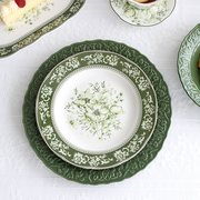 法式宫廷古典复古花园，欧式陶瓷餐盘餐具西餐盘，圆盘汤盘碗盘杯碟